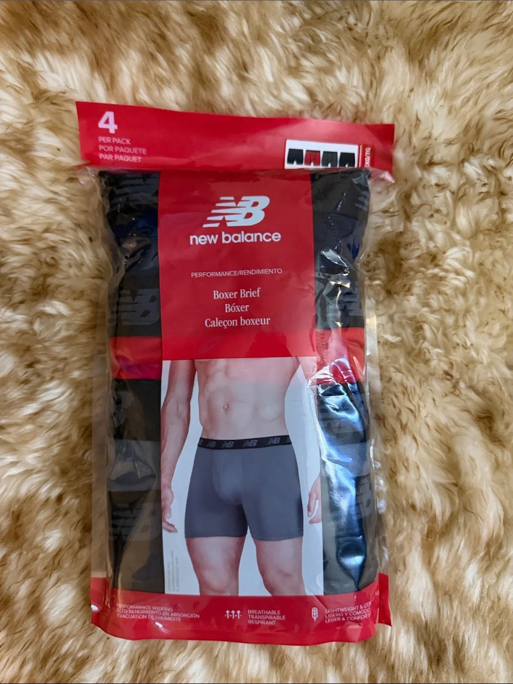 New Balance Men’s Black & Gray Boxer Briefs - Performance 4-Pack